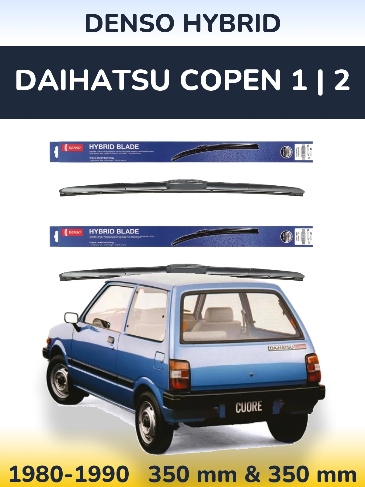 Ștergătoare Denso Hybrid pentru Daihatsu Copen 1 | 2