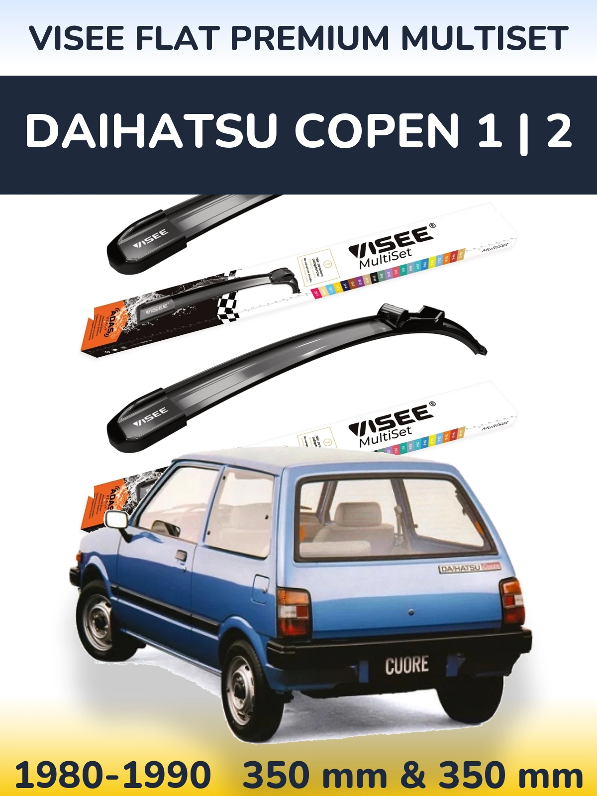 Ștergătoare VISEE FLAT PREMIUM MultiSet pentru Daihatsu Copen 1 | 2