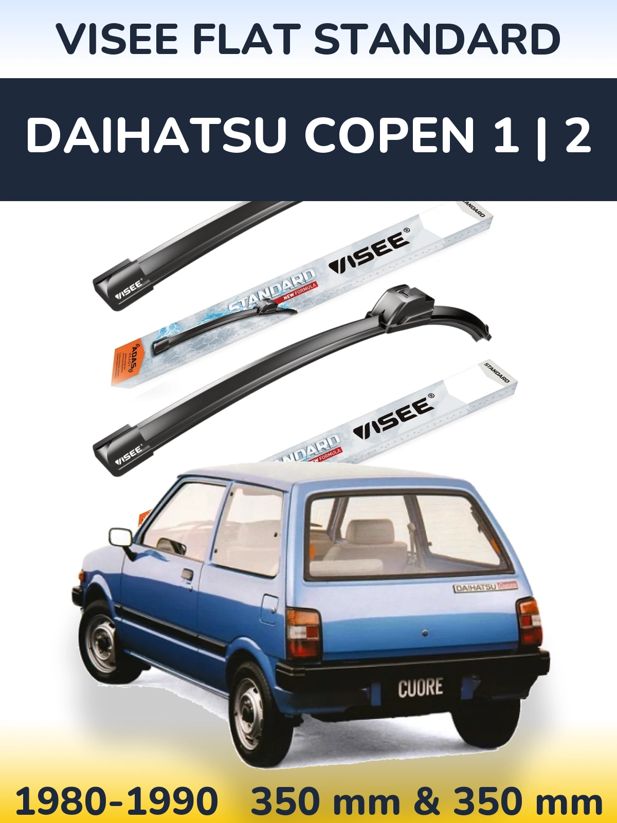 Ștergătoare VISEE FLAT STANDARD pentru Daihatsu Copen 1 | 2