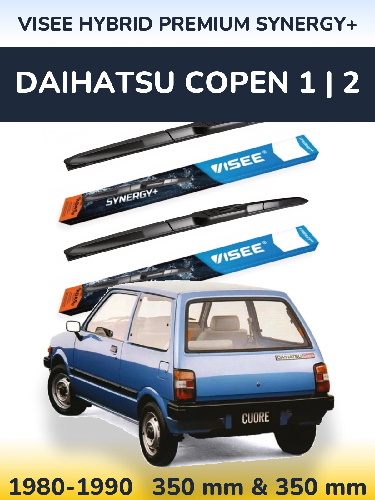 Ștergătoare VISEE HYBRID PREMIUM SYNERGY+ pentru Daihatsu Copen 1 | 2