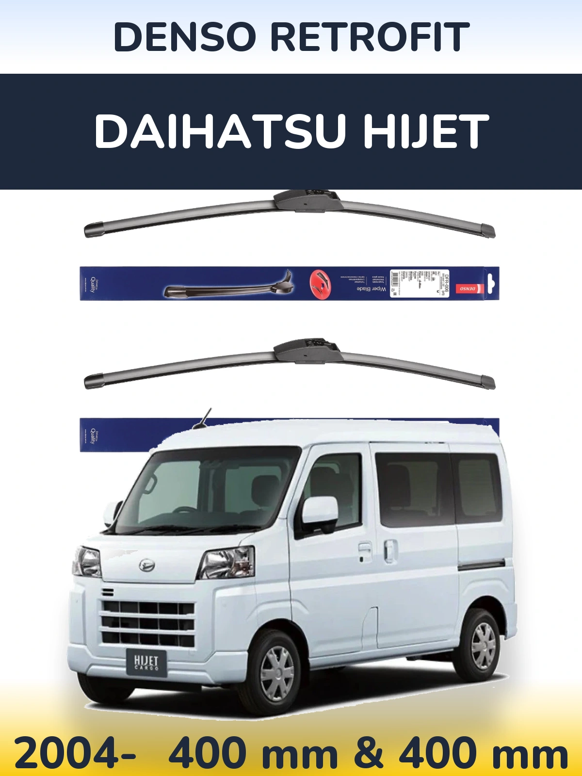 Комплект передних дворников Denso Retrofit 400 & 400 мм для Daihatsu HiJet 2004-2026