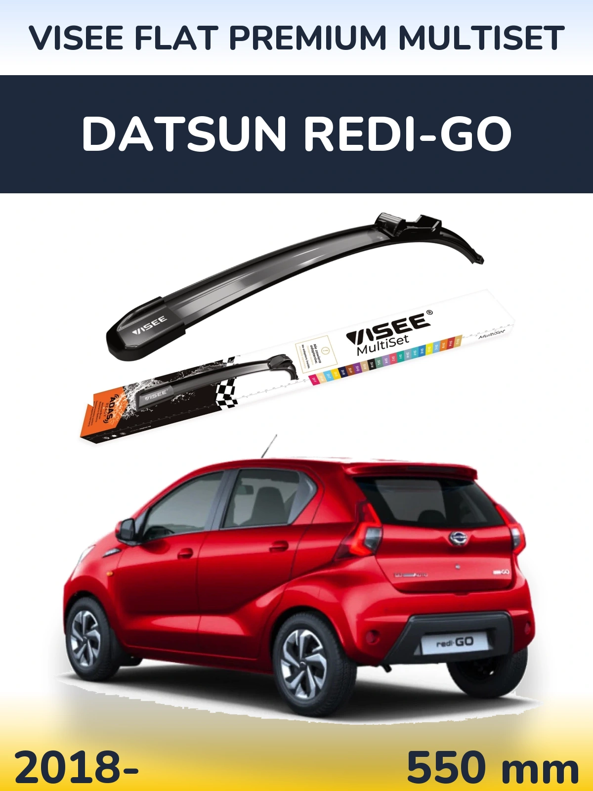 Ștergătoare VISEE FLAT PREMIUM MultiSet pentru Datsun Redi-Go
