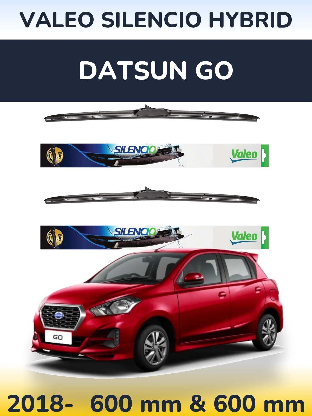 Ștergătoare Valeo Silencio Hybrid pentru Datsun Go