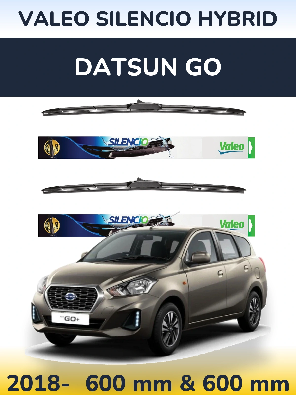 Ștergătoare Valeo Silencio Hybrid pentru Datsun Go