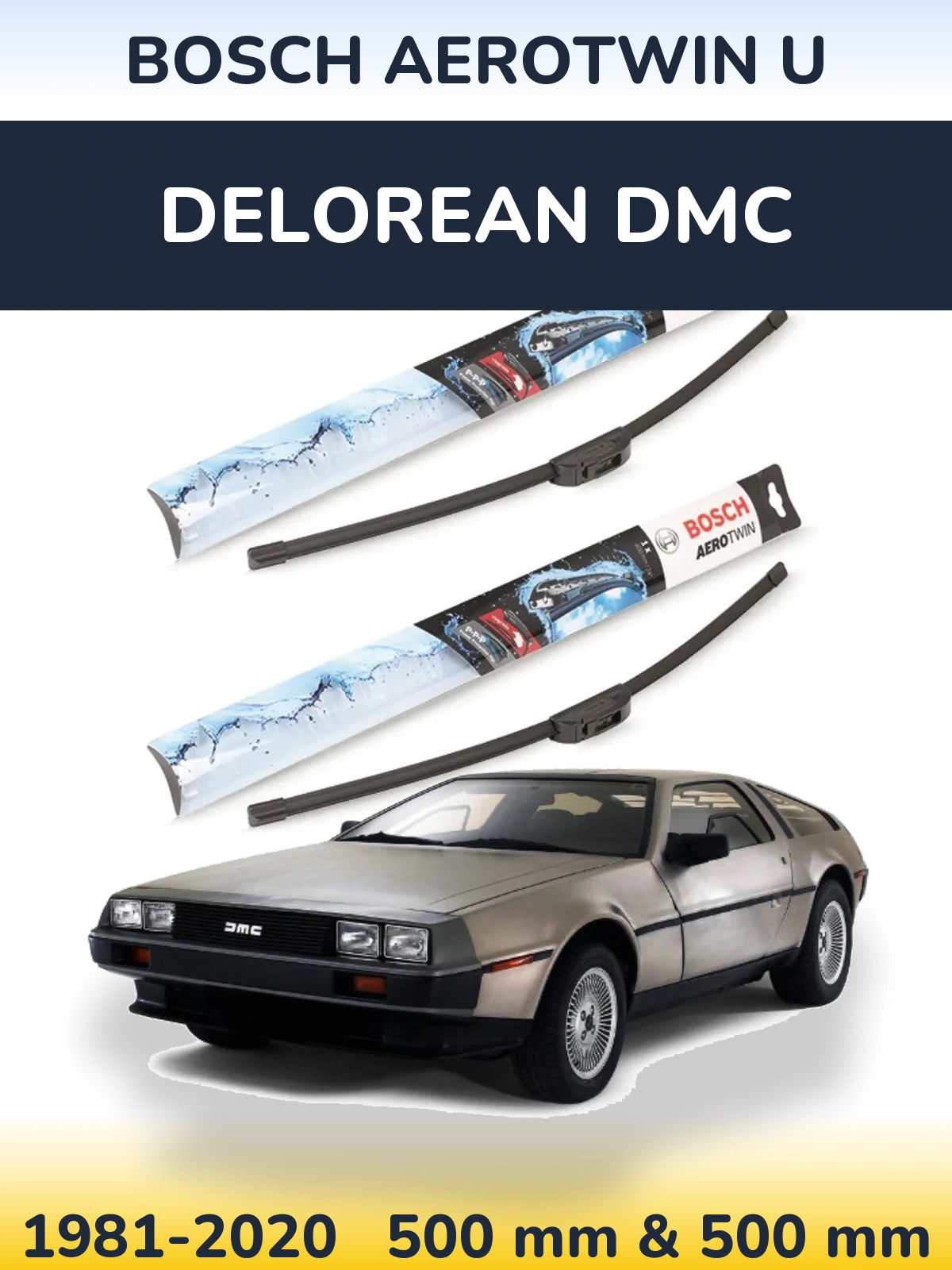 Ștergătoare BOSCH AeroTwin U pentru DeLorean DMC