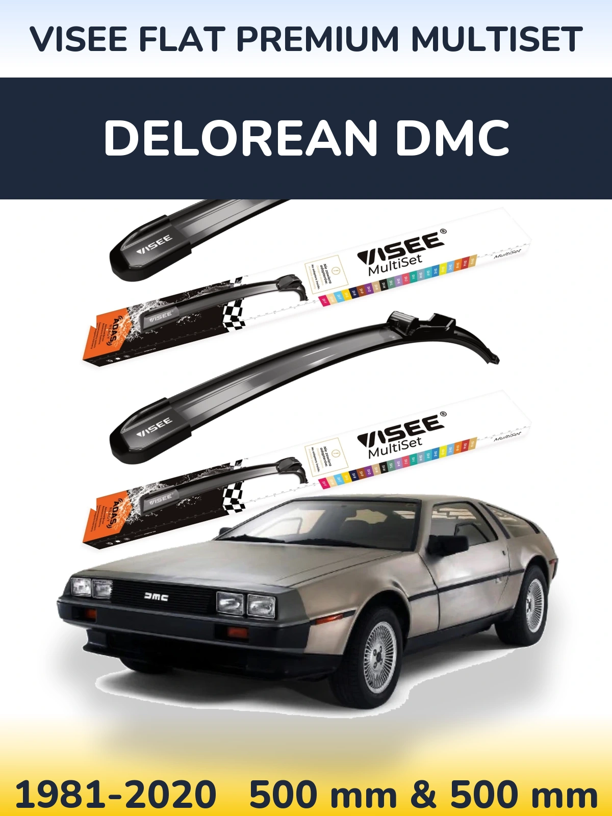 Ștergătoare VISEE FLAT PREMIUM MultiSet pentru DeLorean DMC
