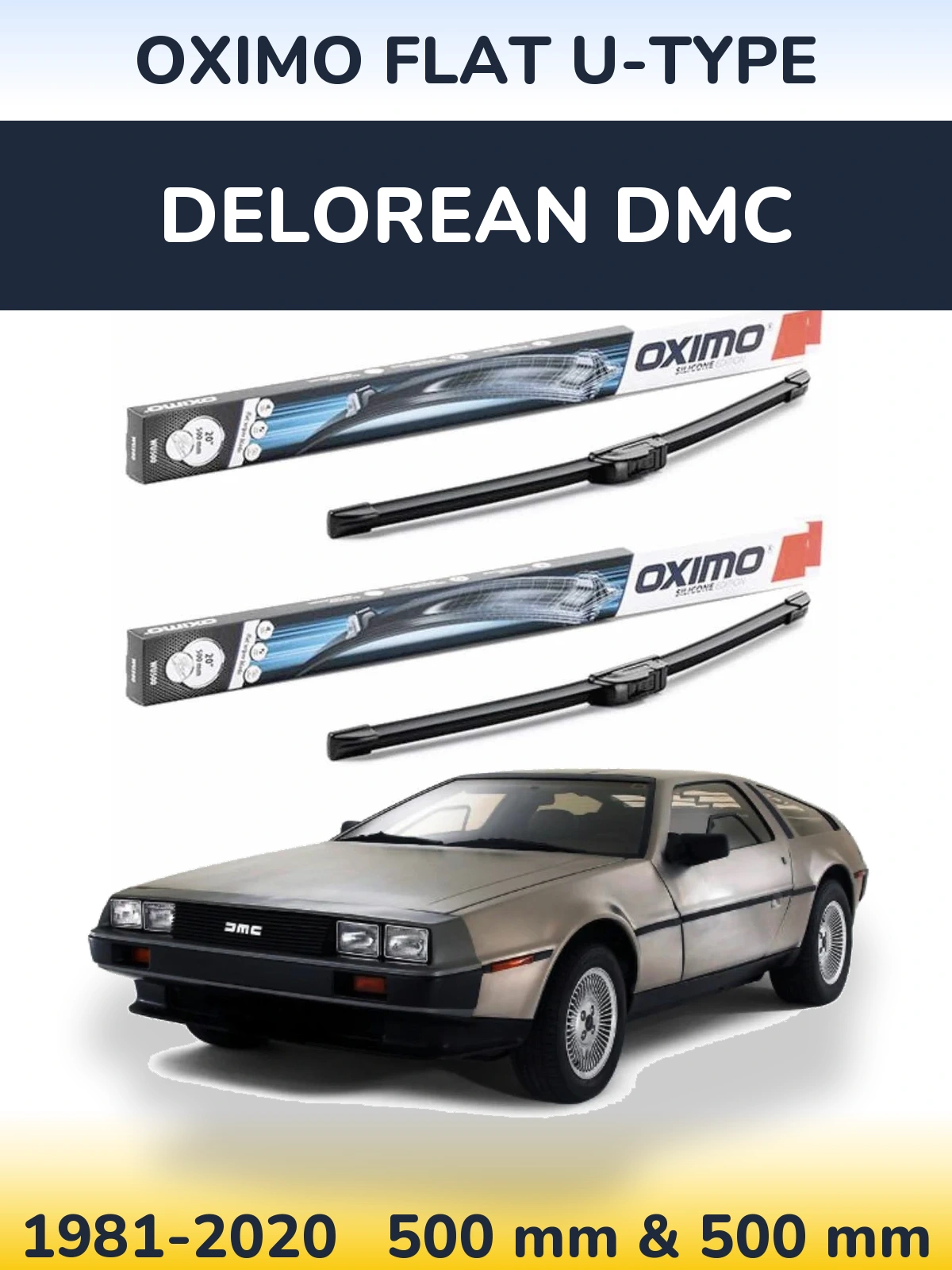 Ștergătoare Oximo Flat U-type pentru DeLorean DMC