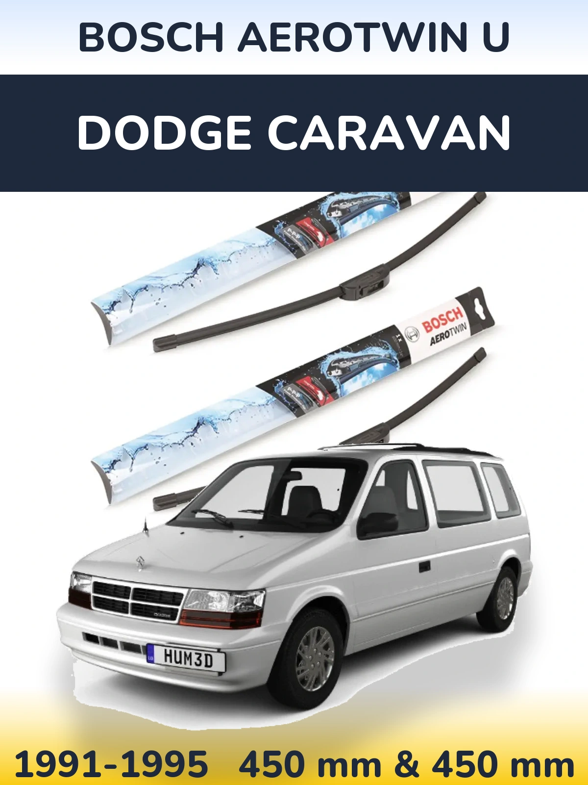 Ștergătoare BOSCH AeroTwin U pentru Dodge Caravan