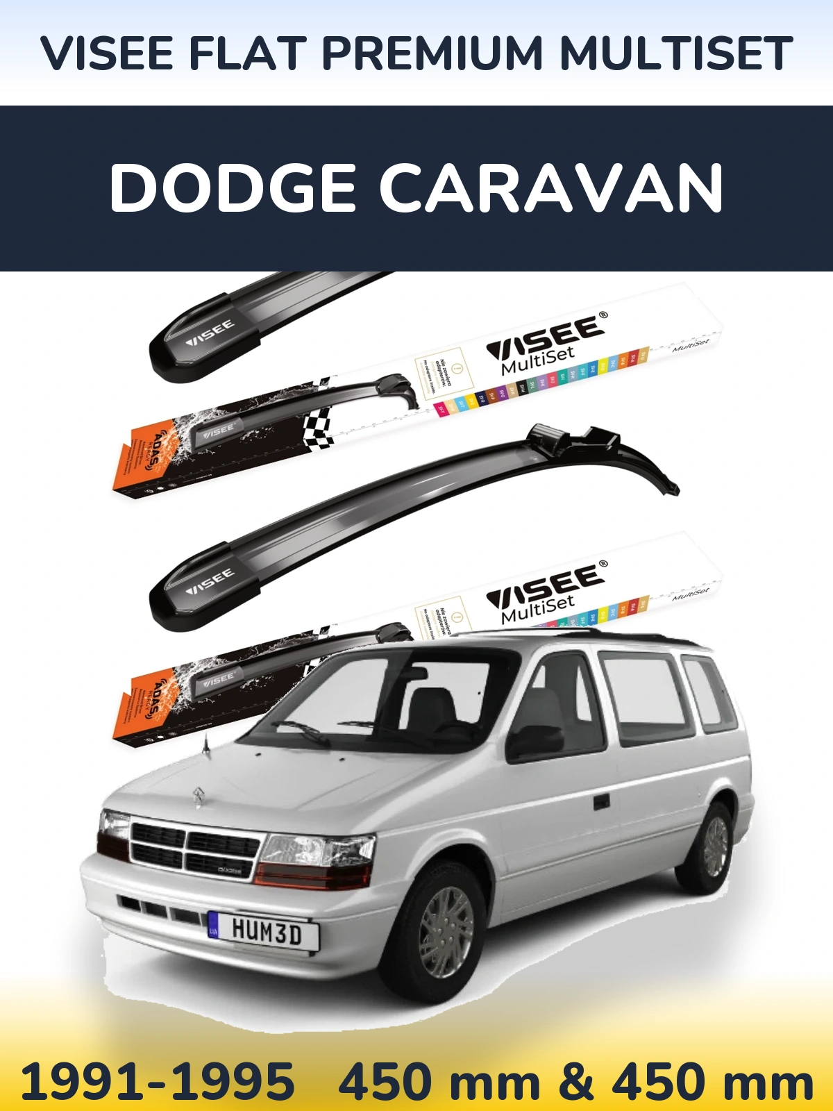 Ștergătoare VISEE FLAT PREMIUM MultiSet pentru Dodge Caravan