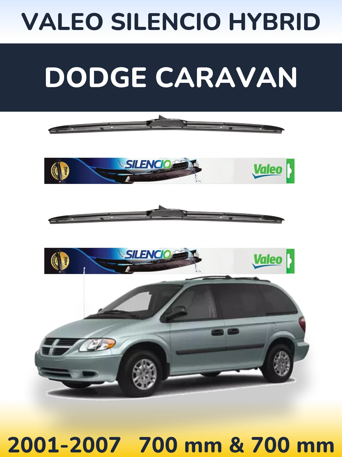 Ștergătoare Valeo Silencio Hybrid pentru Dodge Caravan