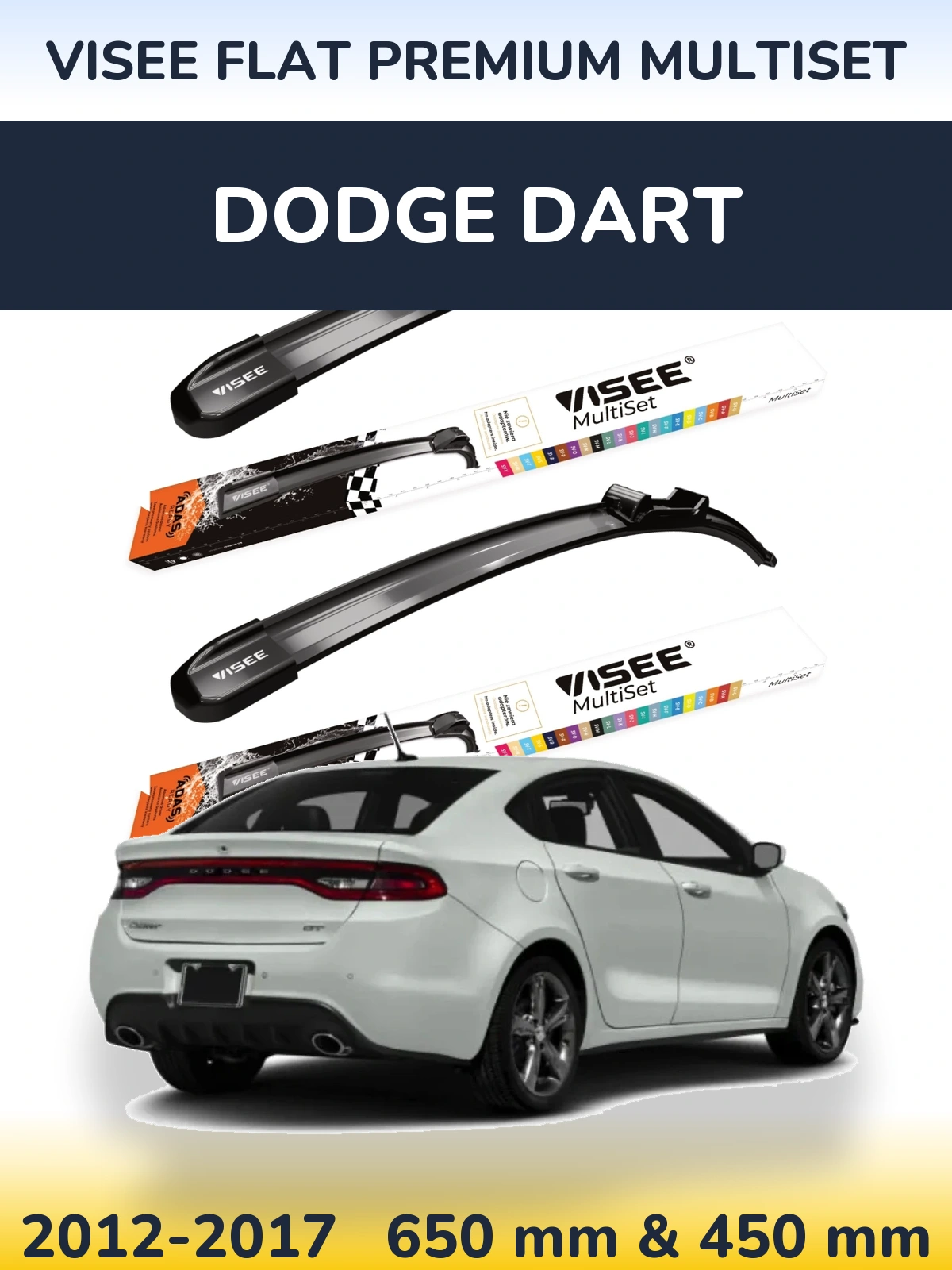 Ștergătoare VISEE FLAT PREMIUM MultiSet pentru Dodge Dart