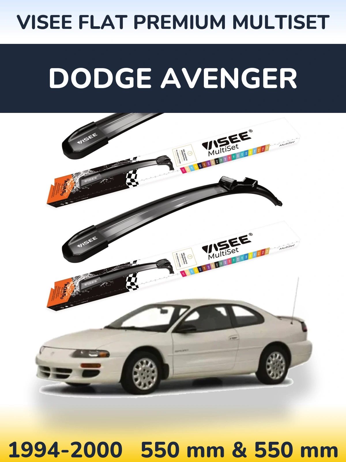Ștergătoare VISEE FLAT PREMIUM MultiSet pentru Dodge Avenger