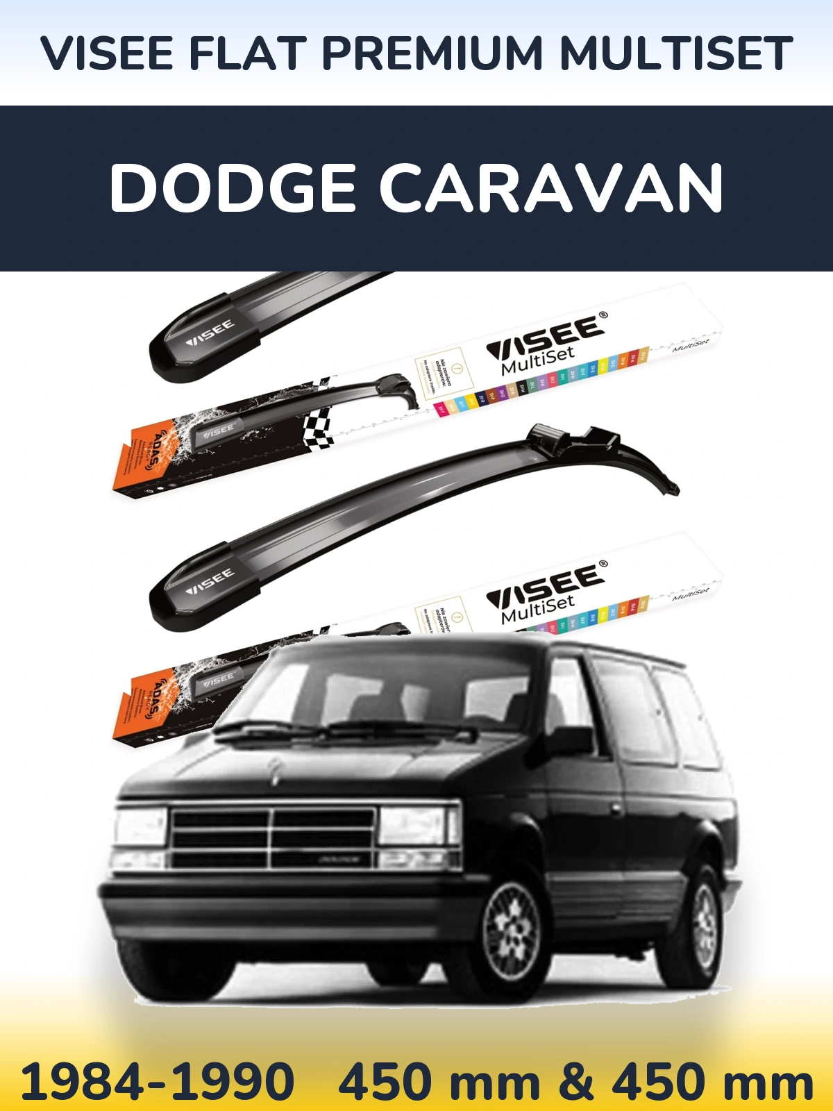 Ștergătoare VISEE FLAT PREMIUM MultiSet pentru Dodge Caravan