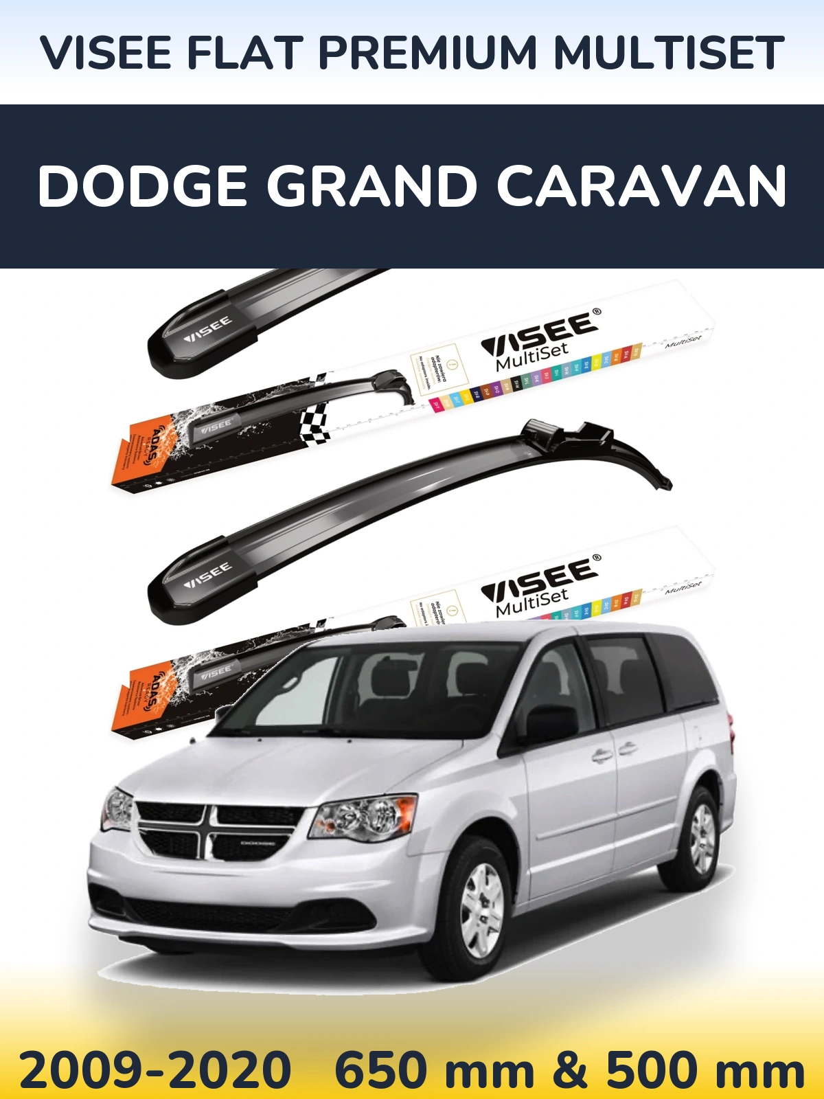 Ștergătoare VISEE FLAT PREMIUM MultiSet pentru Dodge Grand Caravan