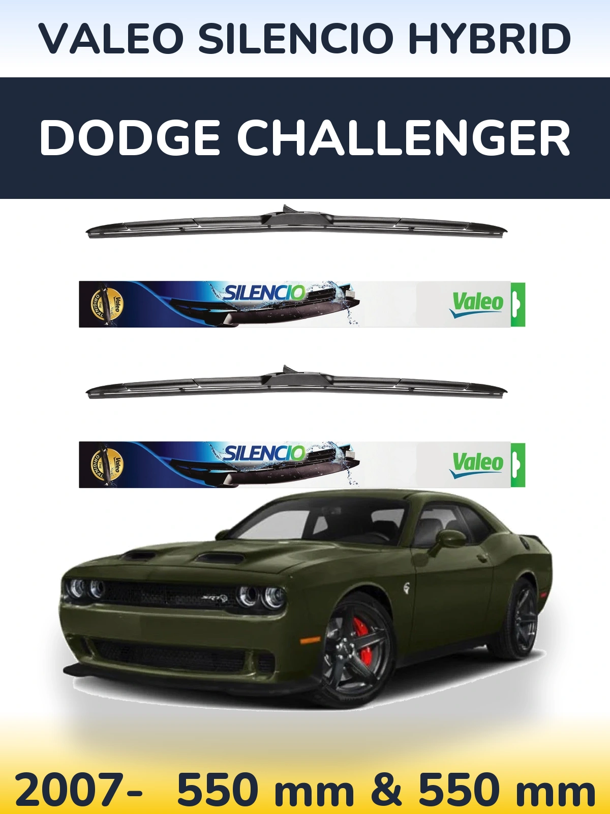 Ștergătoare Valeo Silencio Hybrid pentru Dodge Challenger