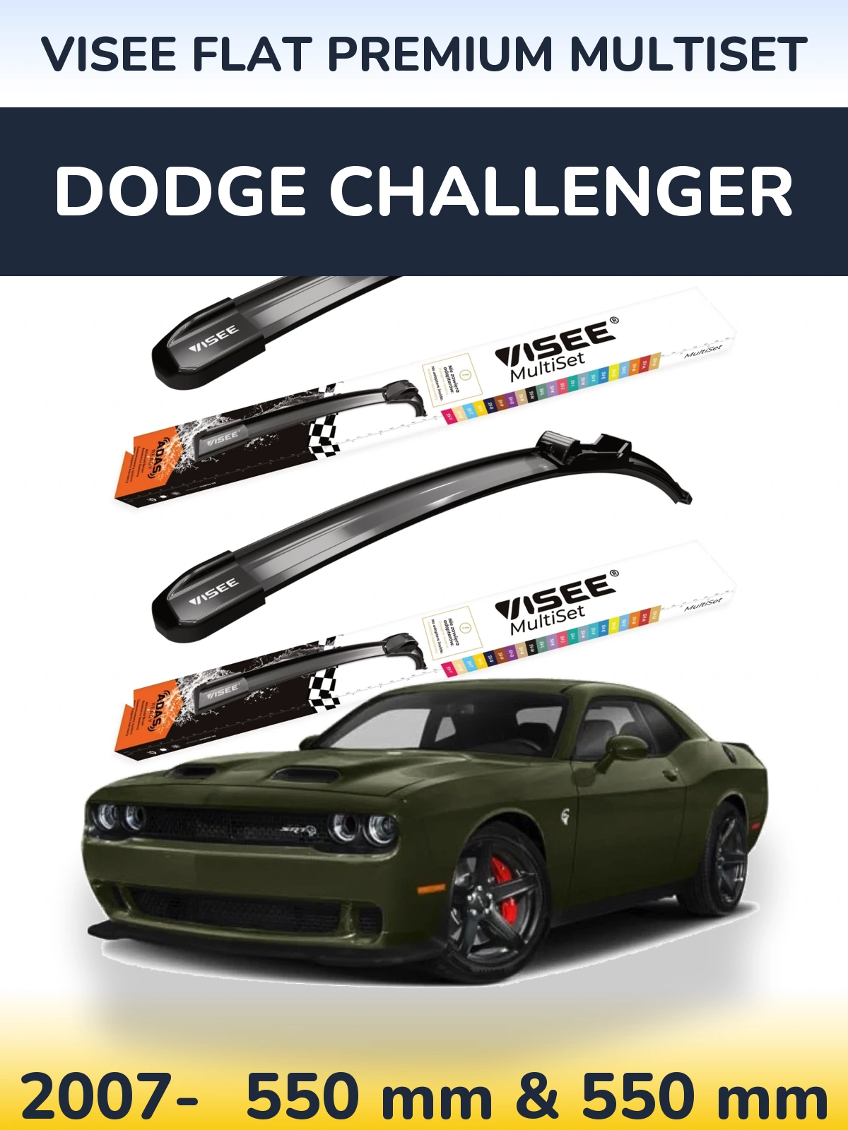 Ștergătoare VISEE FLAT PREMIUM MultiSet pentru Dodge Challenger