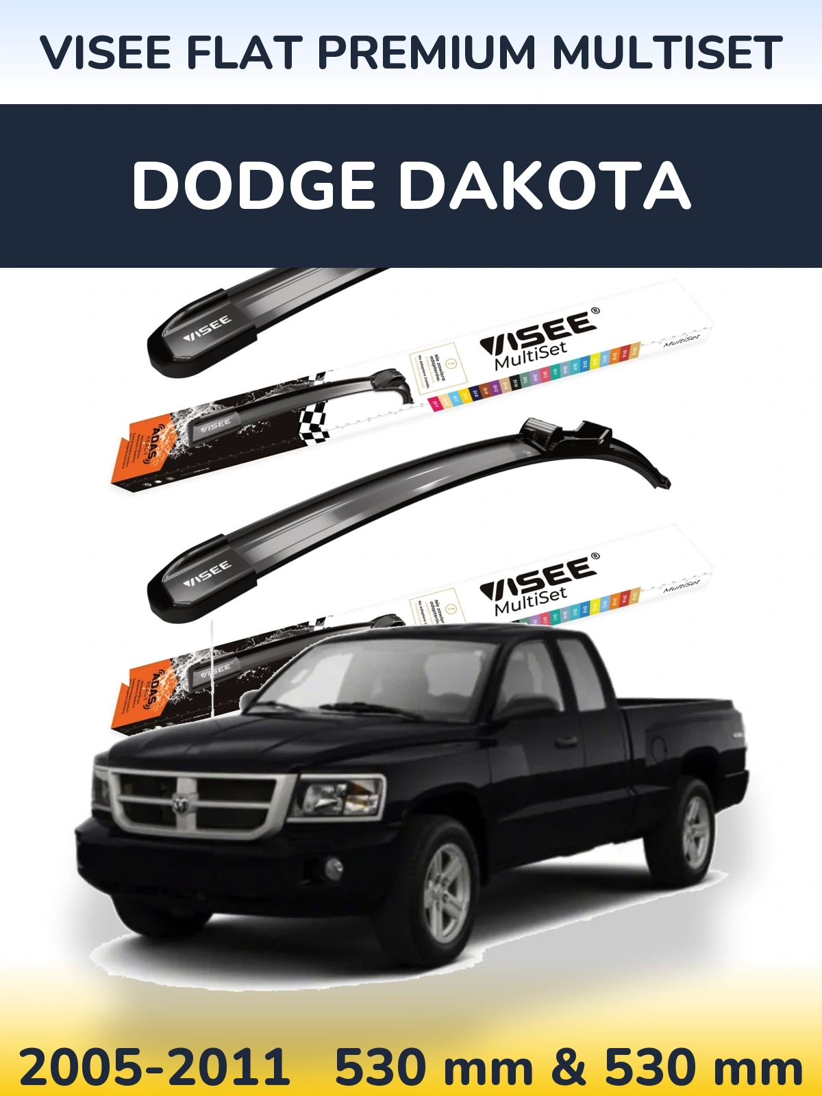 Ștergătoare VISEE FLAT PREMIUM MultiSet pentru Dodge Dakota