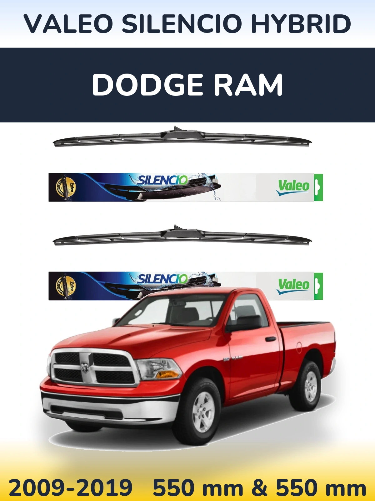 Ștergătoare Valeo Silencio Hybrid pentru Dodge RAM