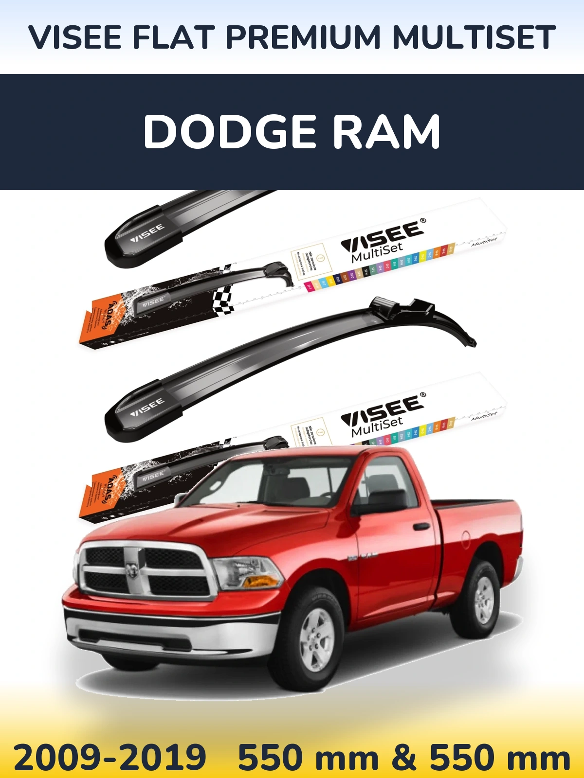Ștergătoare VISEE FLAT PREMIUM MultiSet pentru Dodge RAM