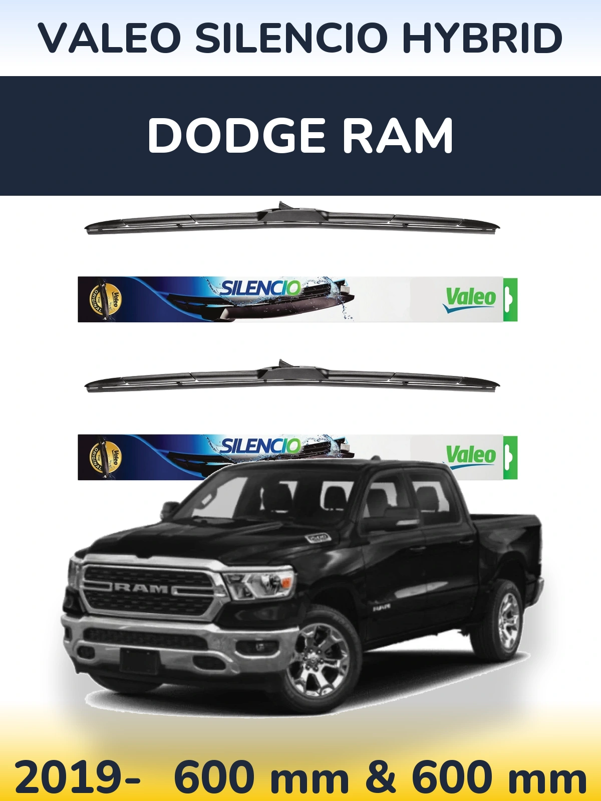 Ștergătoare Valeo Silencio Hybrid pentru Dodge RAM