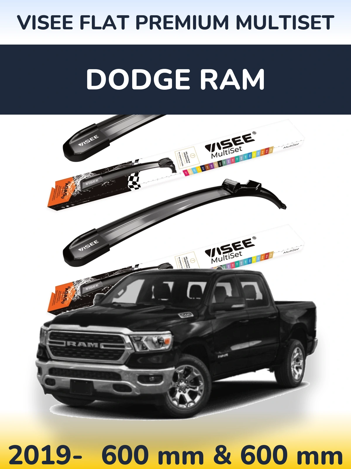 Ștergătoare VISEE FLAT PREMIUM MultiSet pentru Dodge RAM
