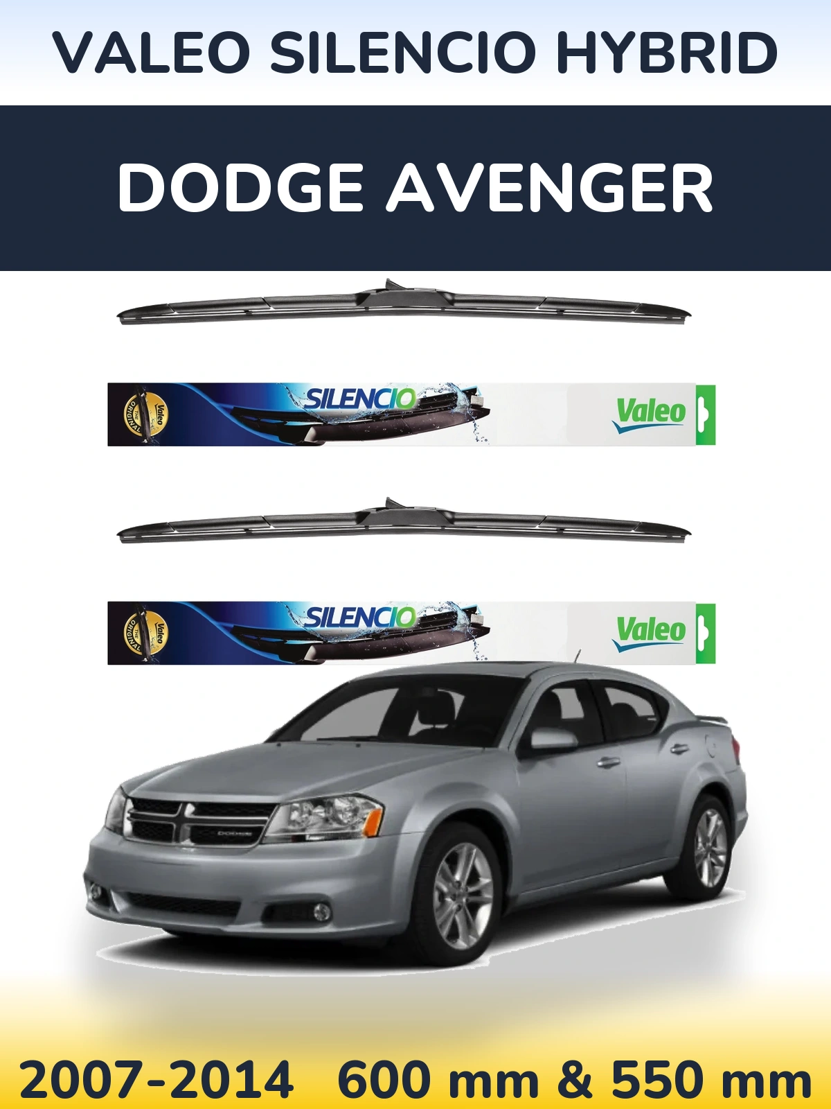 Ștergătoare Valeo Silencio Hybrid pentru Dodge Avenger