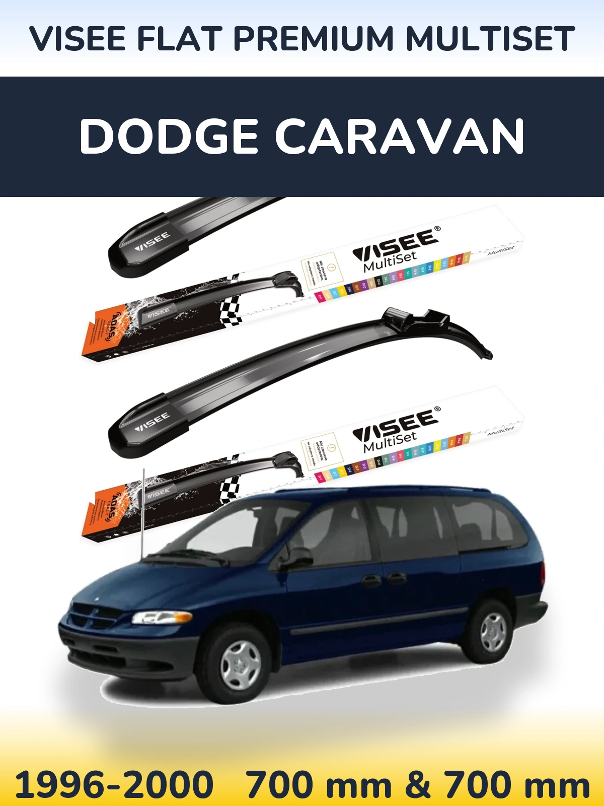 Ștergătoare VISEE FLAT PREMIUM MultiSet pentru Dodge Caravan