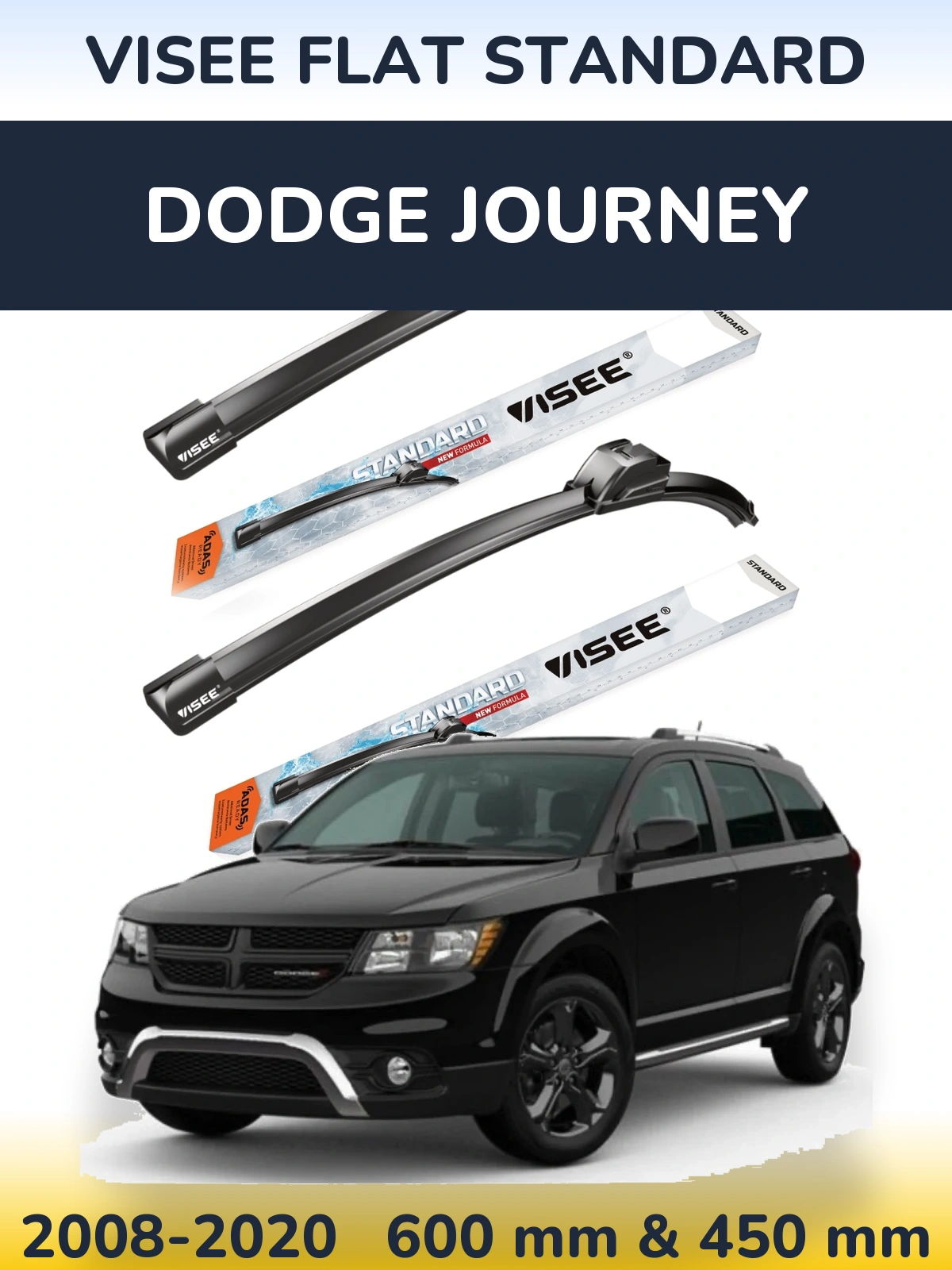 Ștergătoare VISEE FLAT STANDARD pentru Dodge Journey
