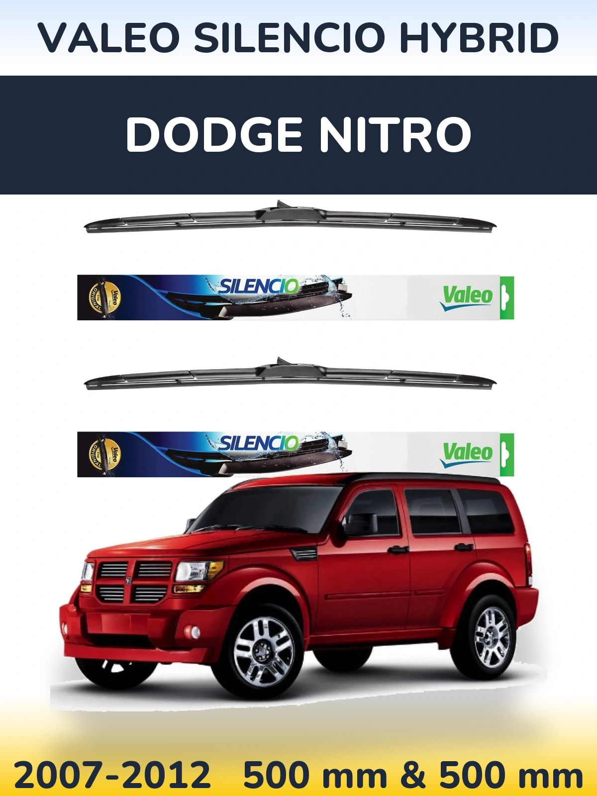 Ștergătoare Valeo Silencio Hybrid pentru Dodge Nitro