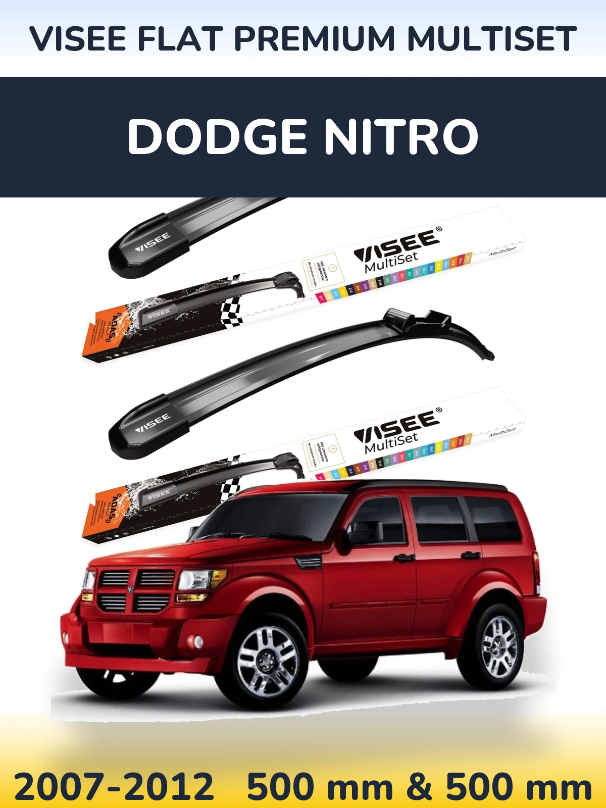 Ștergătoare VISEE FLAT PREMIUM MultiSet pentru Dodge Nitro