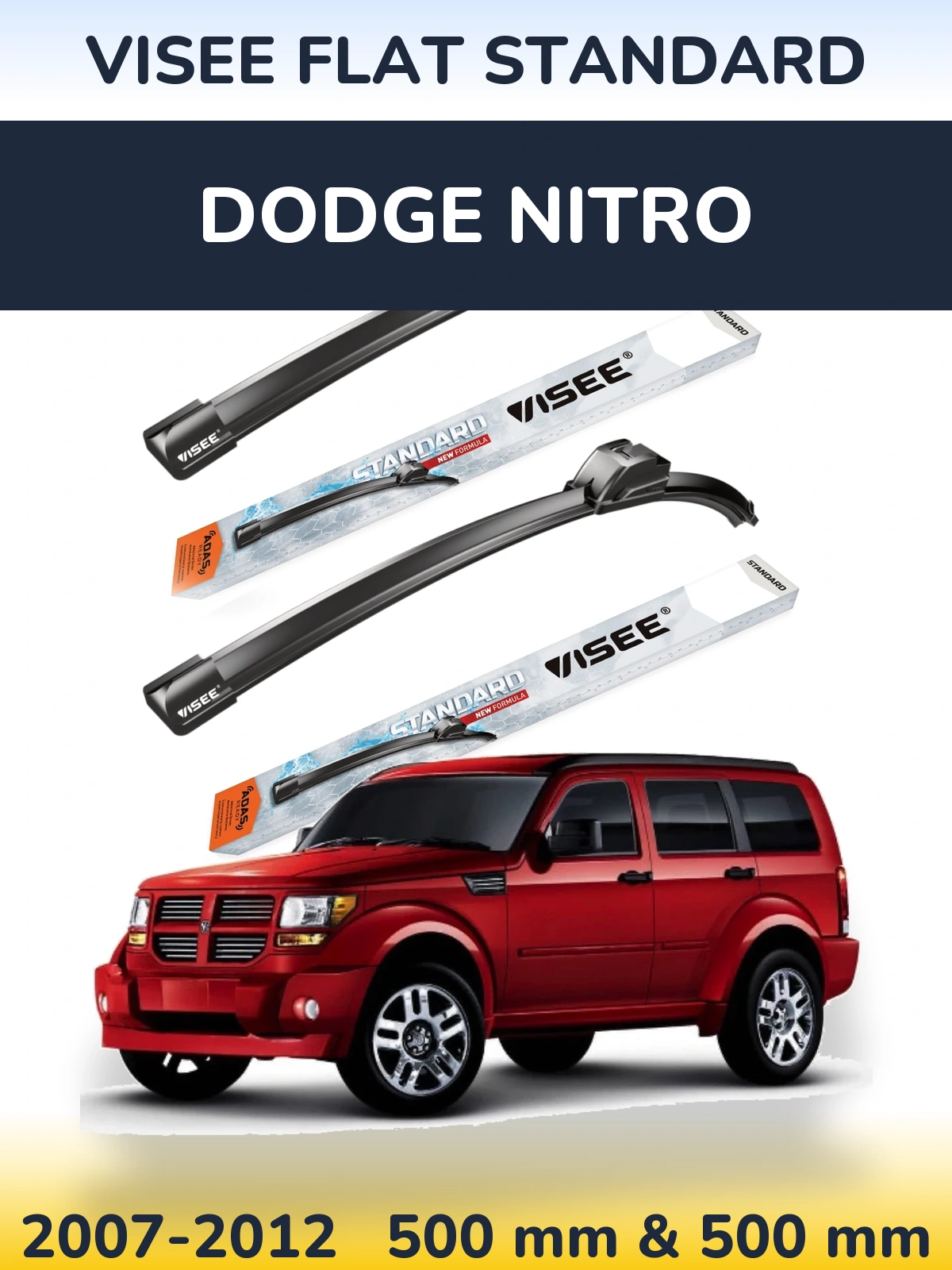 Ștergătoare VISEE FLAT STANDARD pentru Dodge Nitro