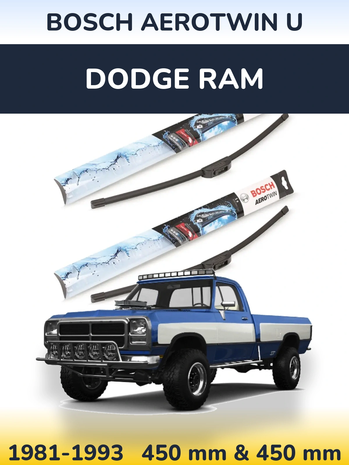 Ștergătoare BOSCH AeroTwin U pentru Dodge RAM