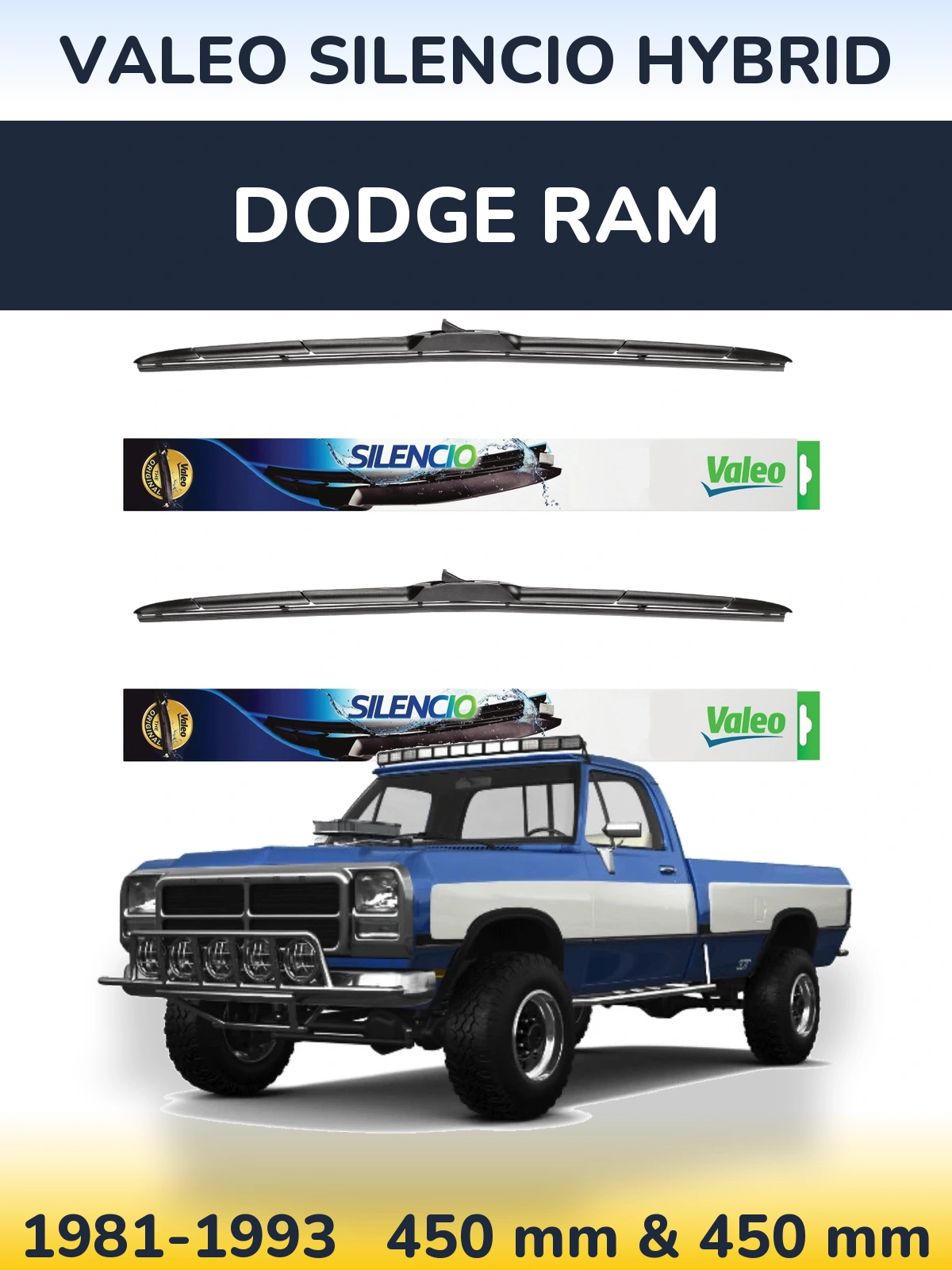 Ștergătoare Valeo Silencio Hybrid pentru Dodge RAM