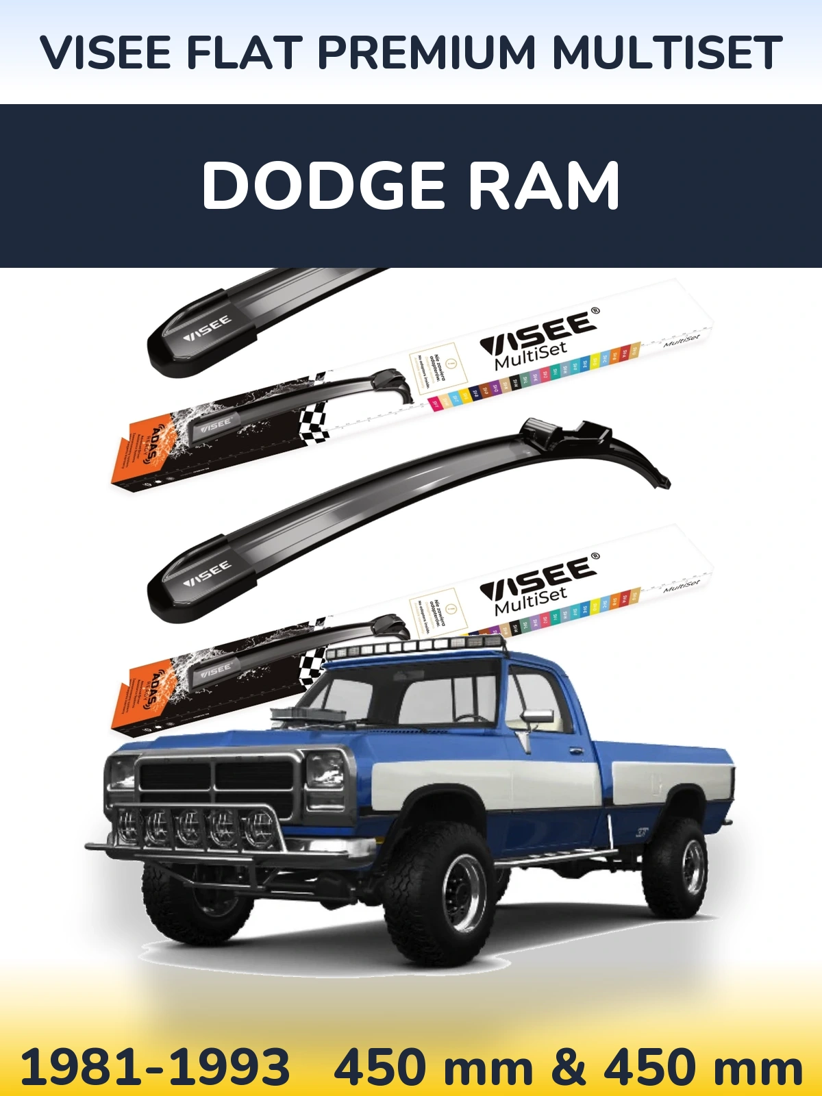 Ștergătoare VISEE FLAT PREMIUM MultiSet pentru Dodge RAM