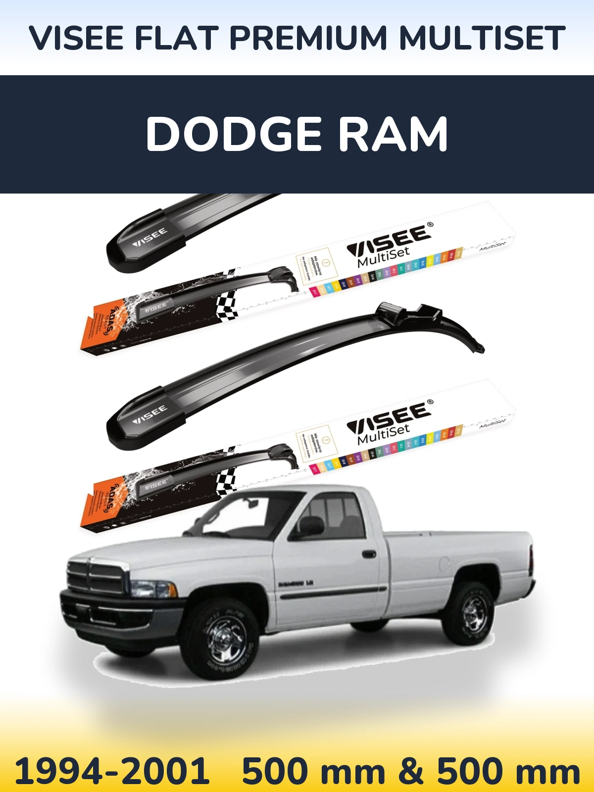 Ștergătoare VISEE FLAT PREMIUM MultiSet pentru Dodge RAM