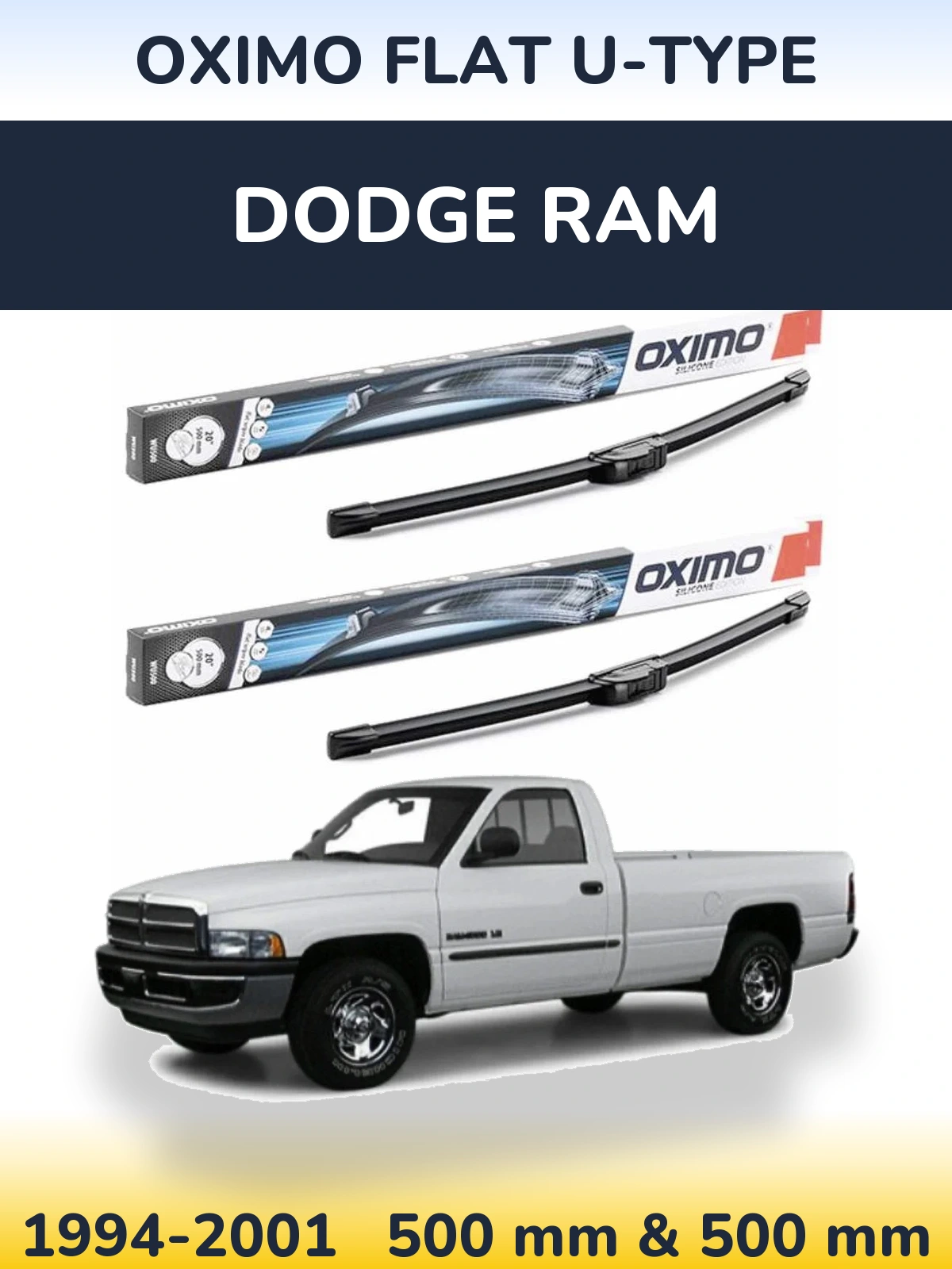 Ștergătoare Oximo Flat U-type pentru Dodge RAM