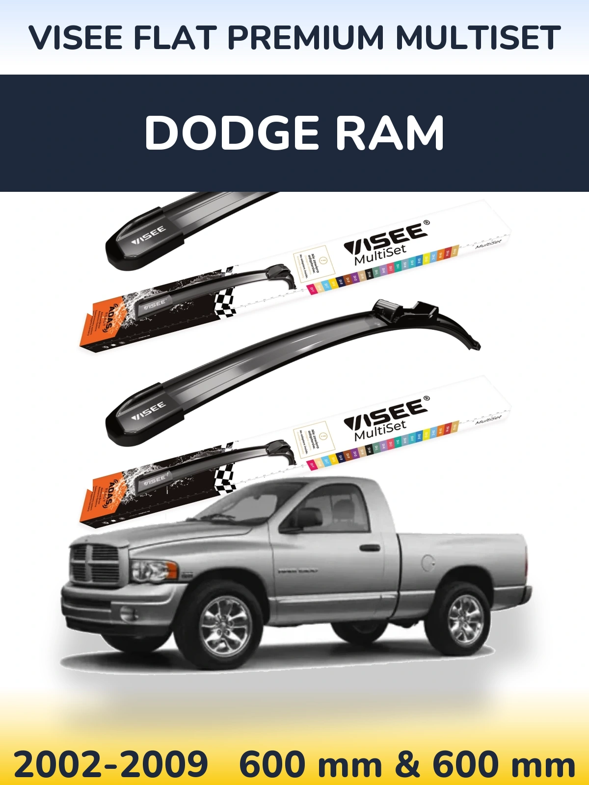 Ștergătoare VISEE FLAT PREMIUM MultiSet pentru Dodge RAM