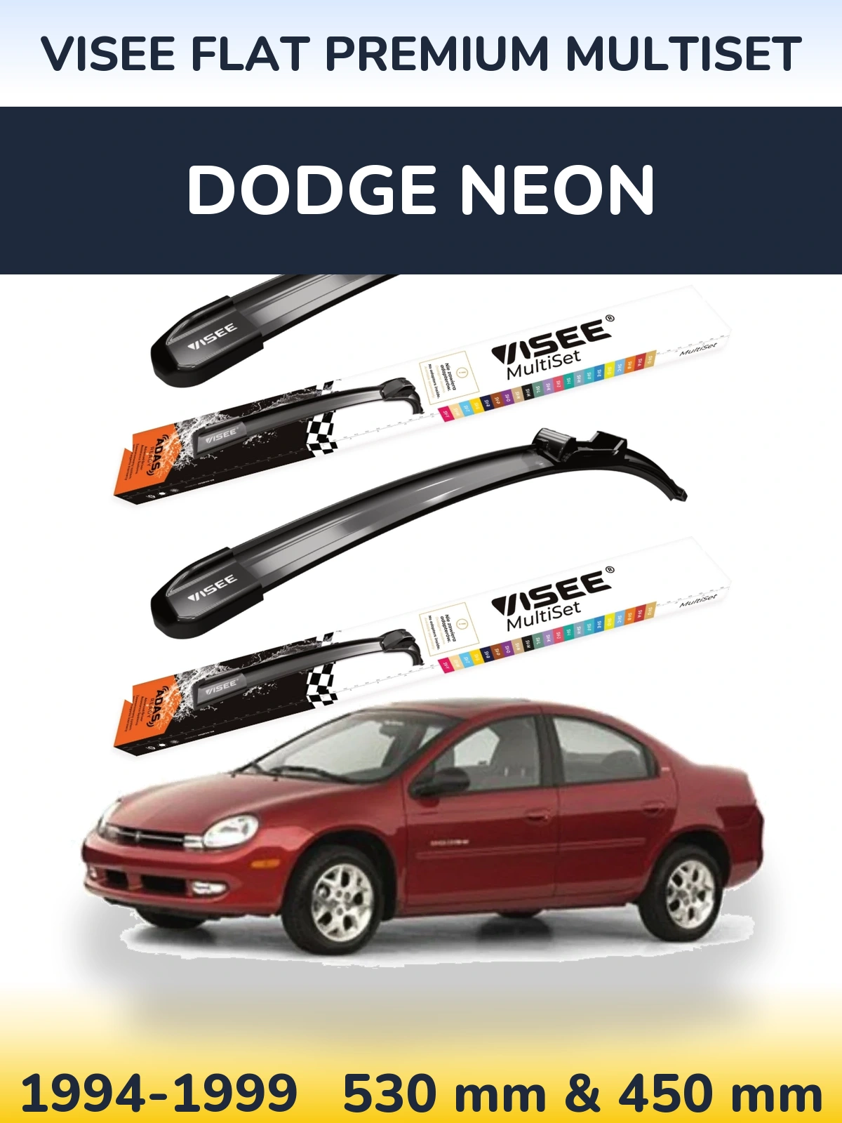 Ștergătoare VISEE FLAT PREMIUM MultiSet pentru Dodge Neon