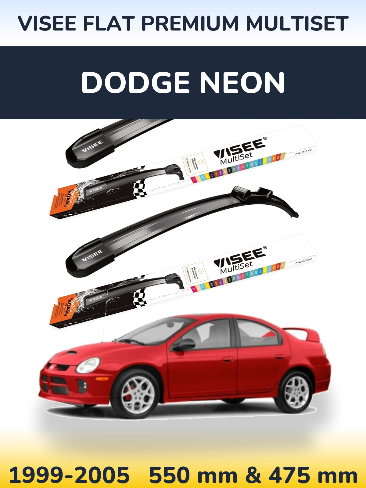 Ștergătoare VISEE FLAT PREMIUM MultiSet pentru Dodge Neon