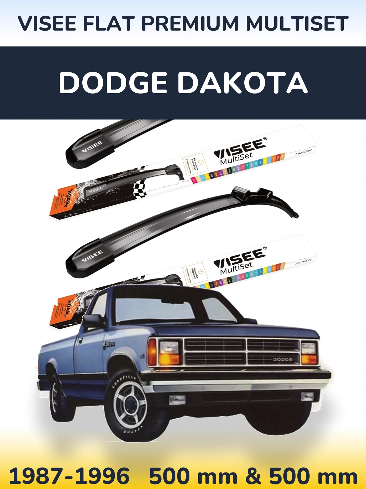 Ștergătoare VISEE FLAT PREMIUM MultiSet pentru Dodge Dakota