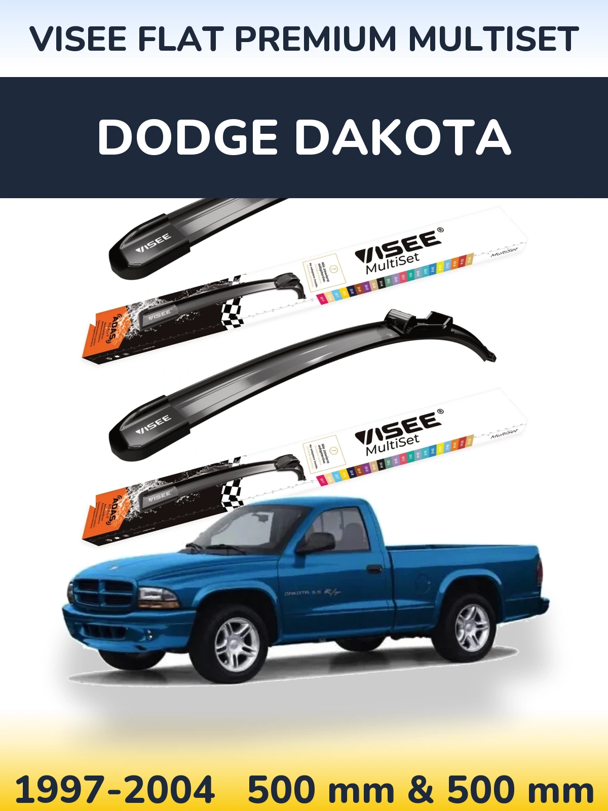Ștergătoare VISEE FLAT PREMIUM MultiSet pentru Dodge Dakota