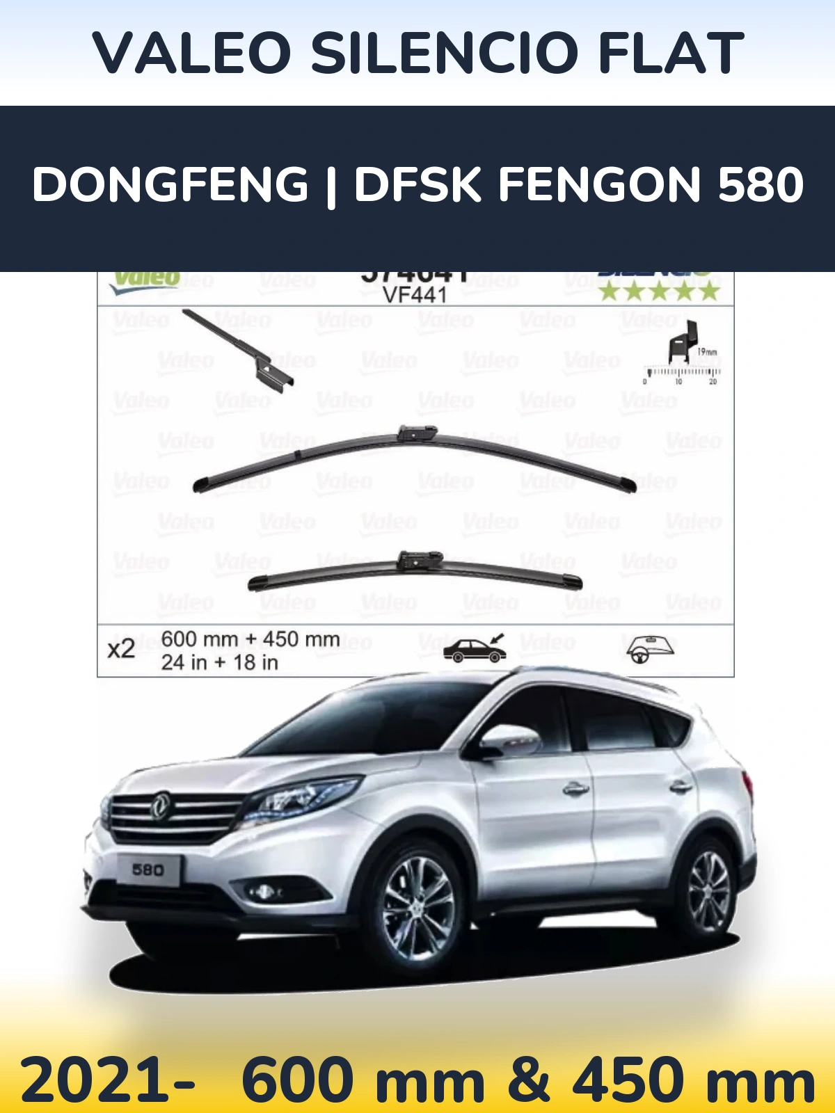 Ștergătoare Valeo Silencio Flat pentru DongFeng | DFSK Fengon 580