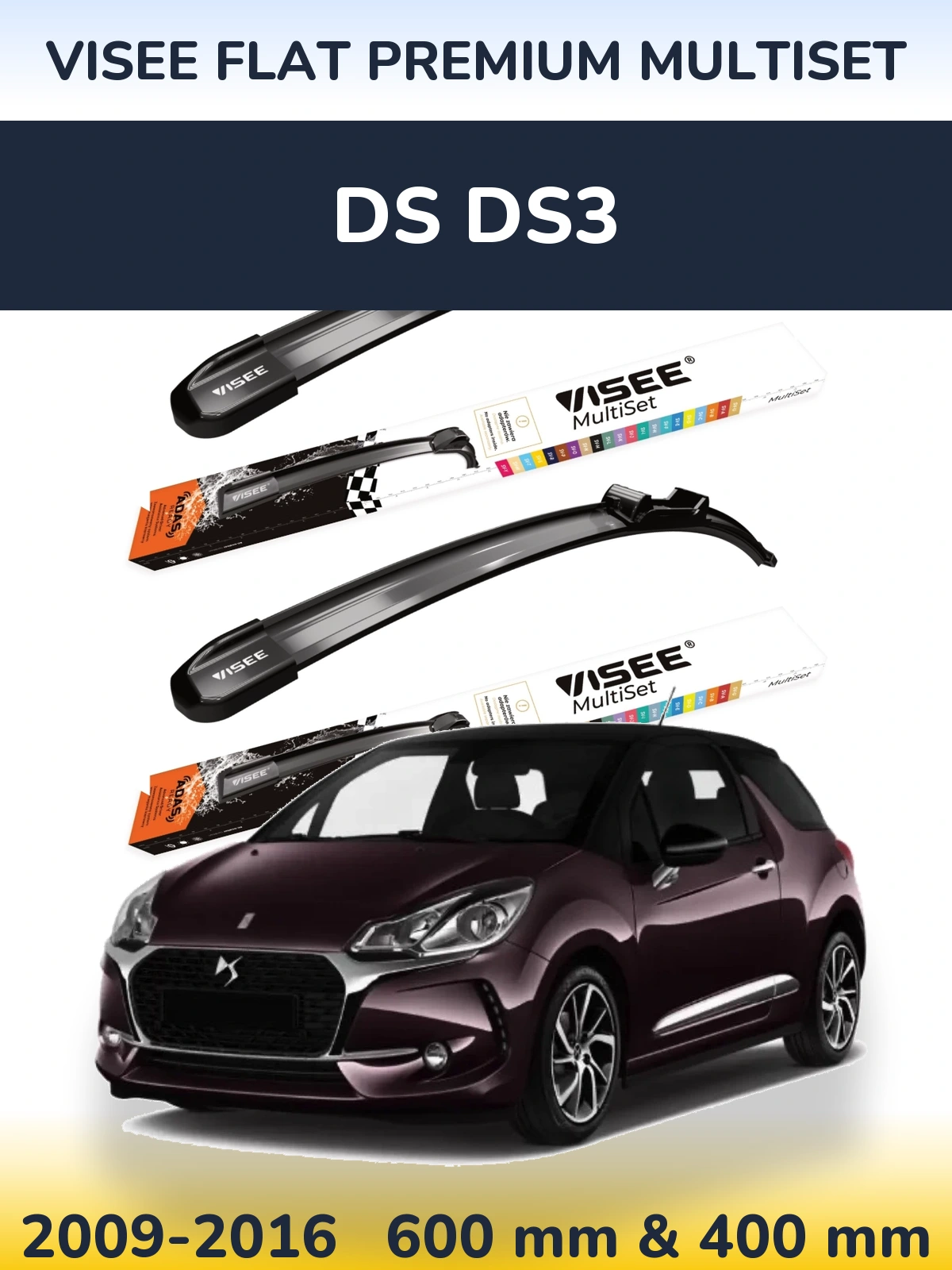Ștergătoare VISEE FLAT PREMIUM MultiSet pentru DS DS3