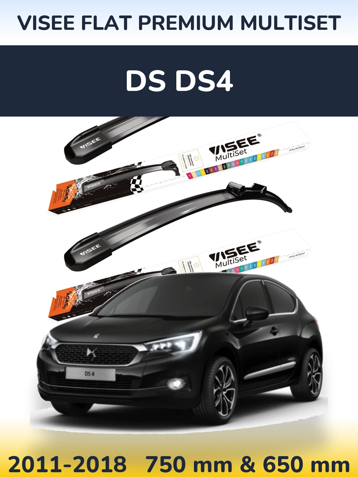 Ștergătoare VISEE FLAT PREMIUM MultiSet pentru DS DS4