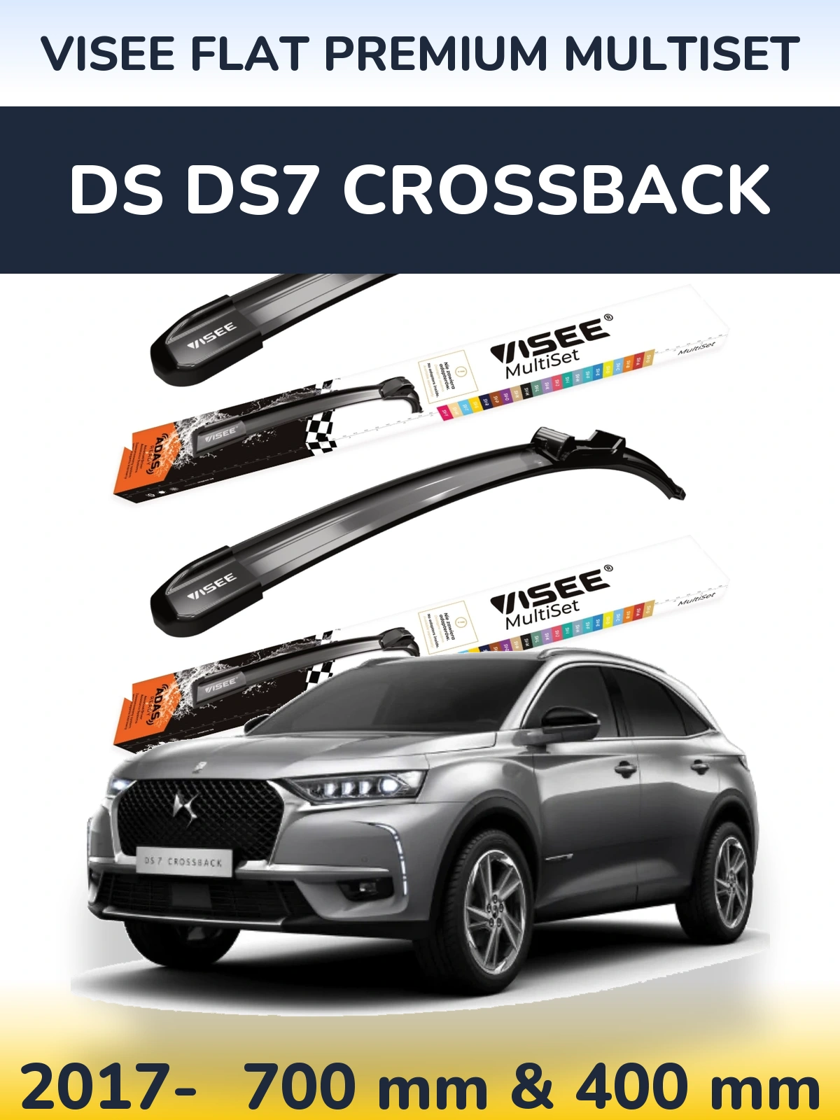 Ștergătoare VISEE FLAT PREMIUM MultiSet pentru DS DS7 Crossback