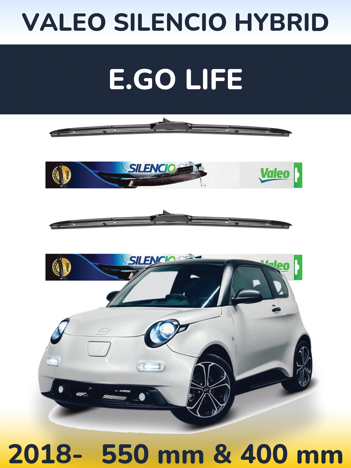 Ștergătoare Valeo Silencio Hybrid pentru E.GO life
