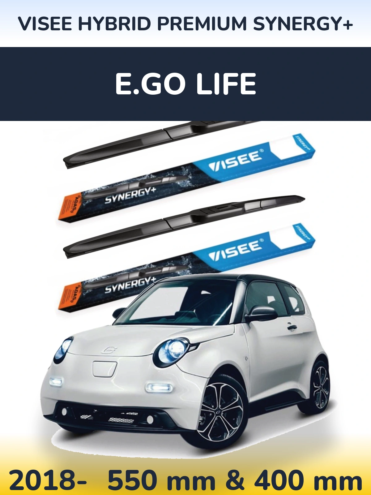 Ștergătoare VISEE HYBRID PREMIUM SYNERGY+ pentru E.GO life