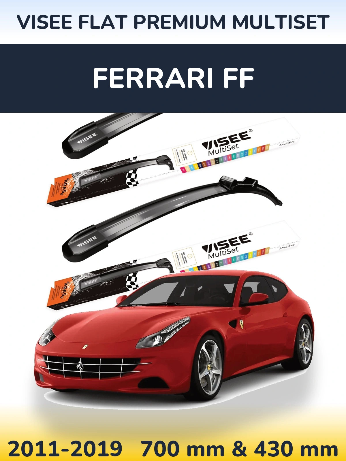 Ștergătoare VISEE FLAT PREMIUM MultiSet pentru Ferrari FF