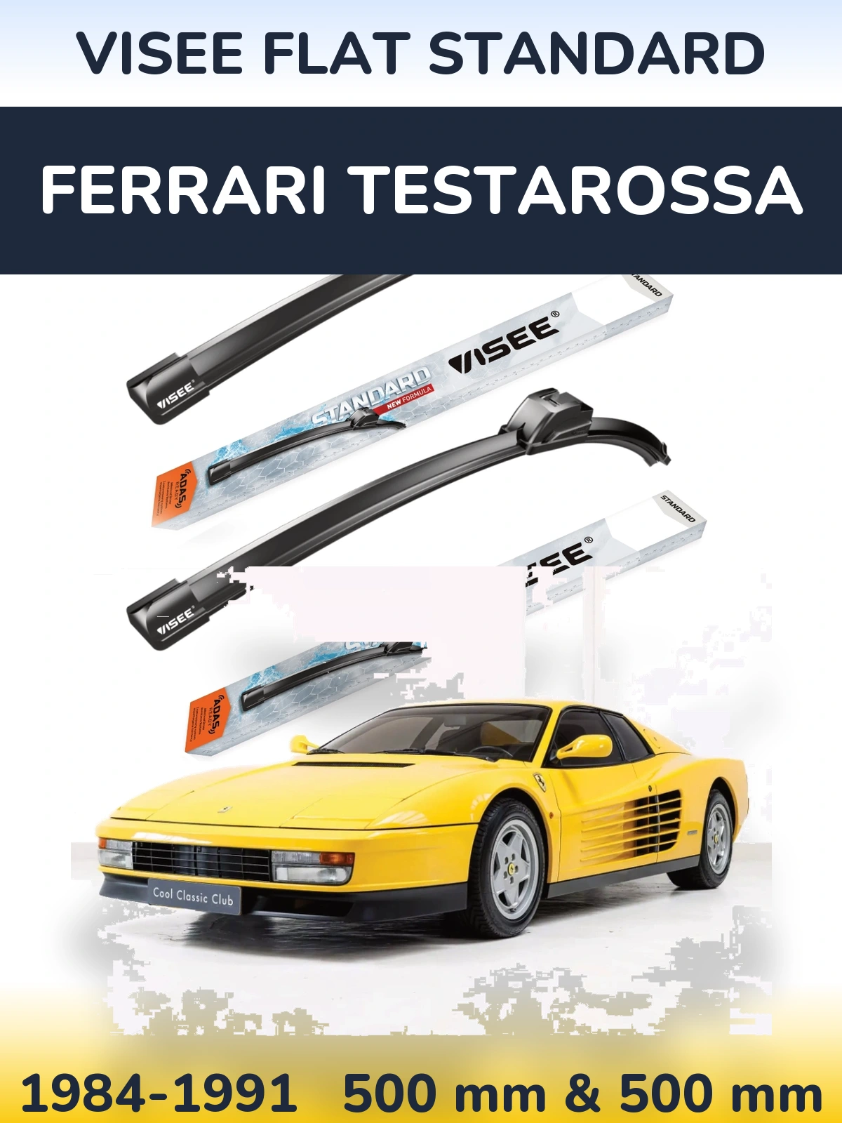 Ștergătoare VISEE FLAT STANDARD pentru Ferrari Testarossa