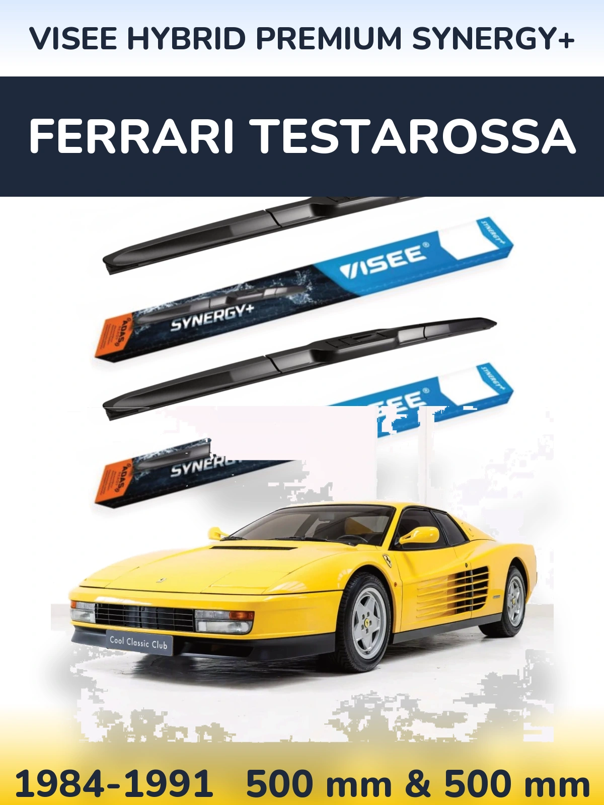 Ștergătoare VISEE HYBRID PREMIUM SYNERGY+ pentru Ferrari Testarossa